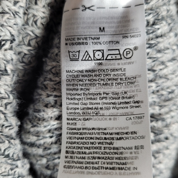 GAP Sweater Pullover Knit Grey Sz Medium - Picture 7 of 7